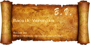 Bacsik Veronika névjegykártya